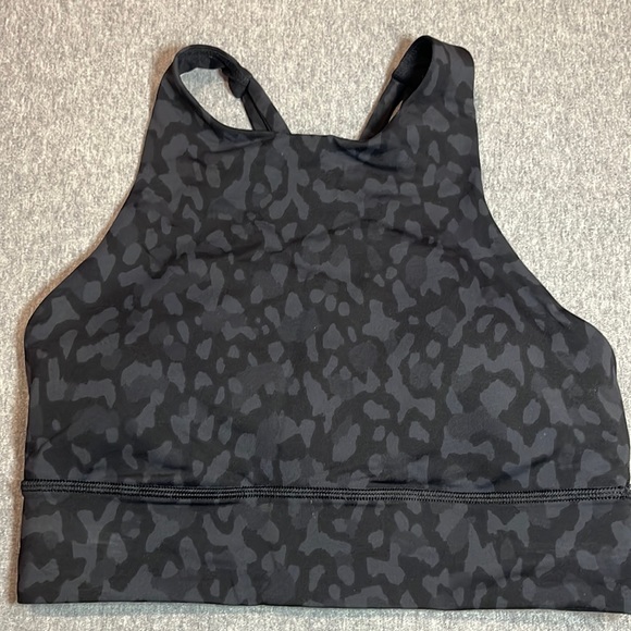 lululemon athletica Other - Lululemon Energy Bra high neck long line, size 6, black camouflage.